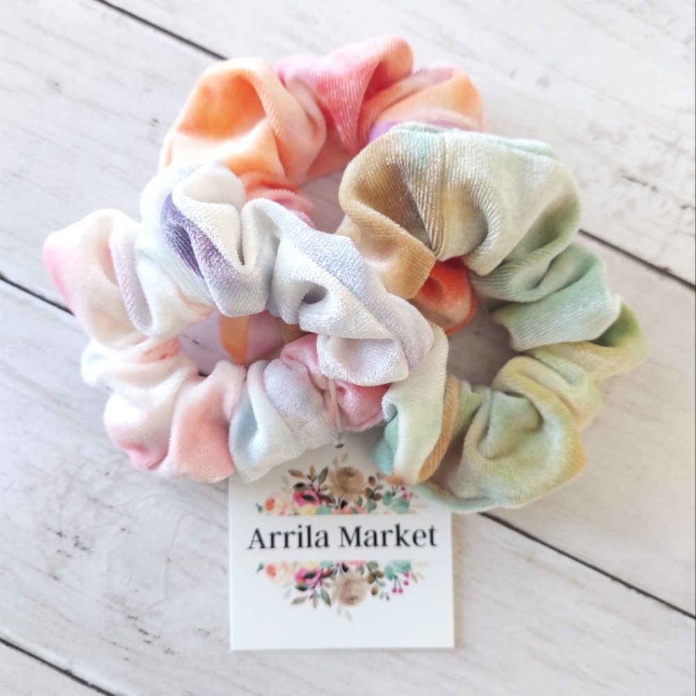 3-Pack Velvet Tie Dye Scrunchies